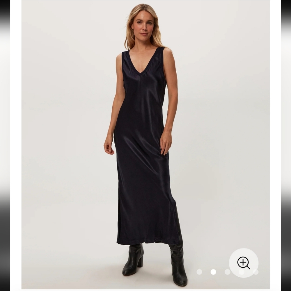 New!Michael Stars hunter/emerald/dark green Randi Satin Midi tank sleeveless